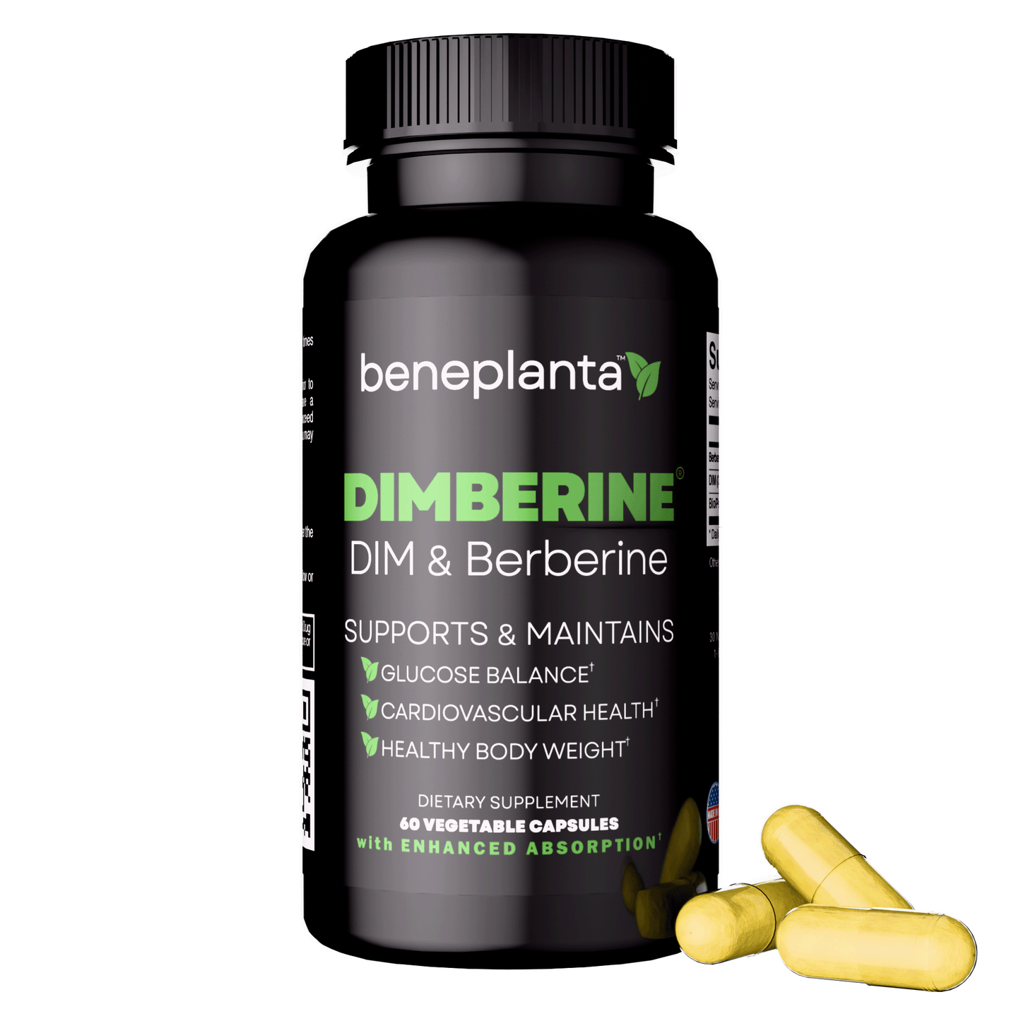 DIMBERINE - DIM & Berberine, High Purity Enhanced Absorption Formula - 60 Capsules