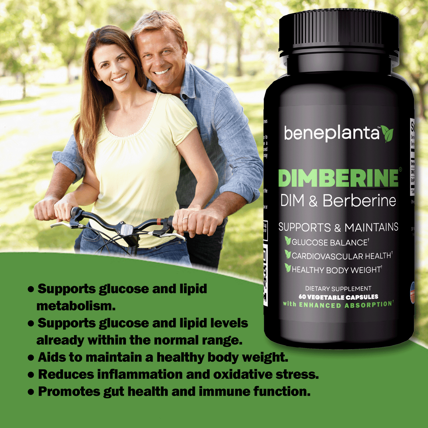 DIMBERINE - DIM & Berberine, High Purity Enhanced Absorption Formula - 60 Capsules