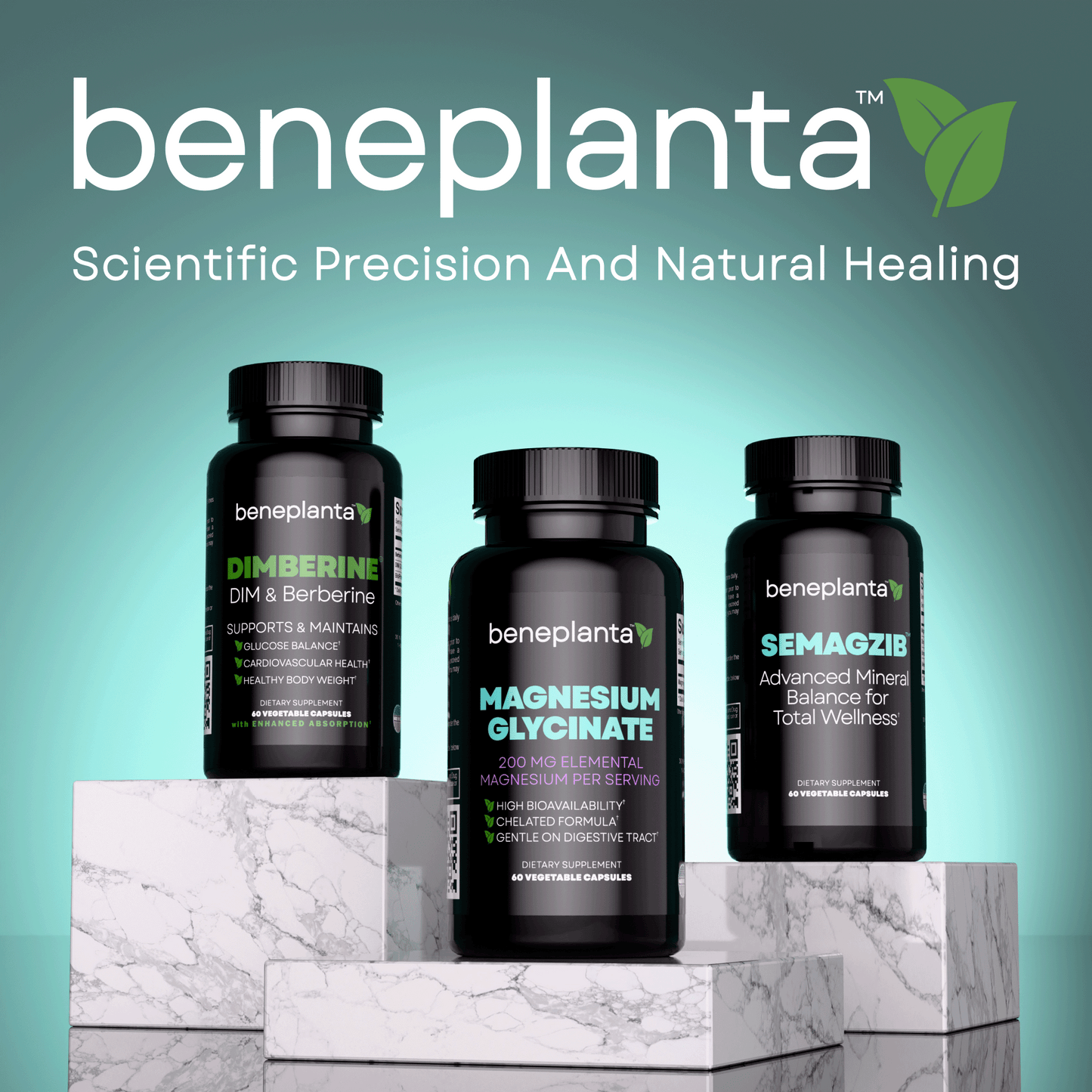 Beneplanta Magnesium Glycinate 200mg Chelated - High Absorption Sleep Support Supplement - 60 Capsules 30 Day Supply - Non-Laxative Gentle Formula