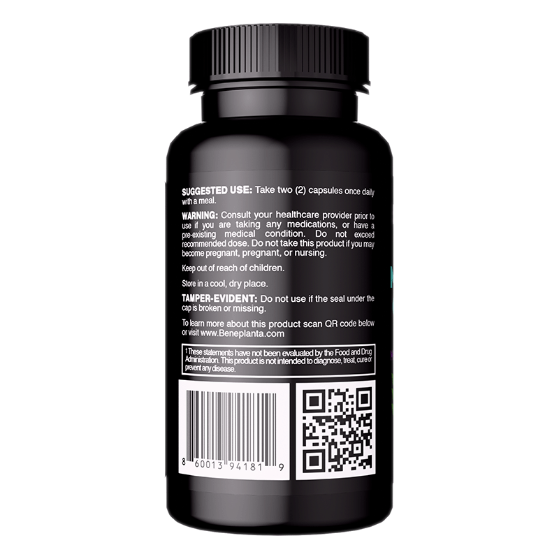 Magnesium Glycinate supplement back label with suggested use instructions, safety warnings, tamper-evident seal, and FDA disclaimer for dietary supplement